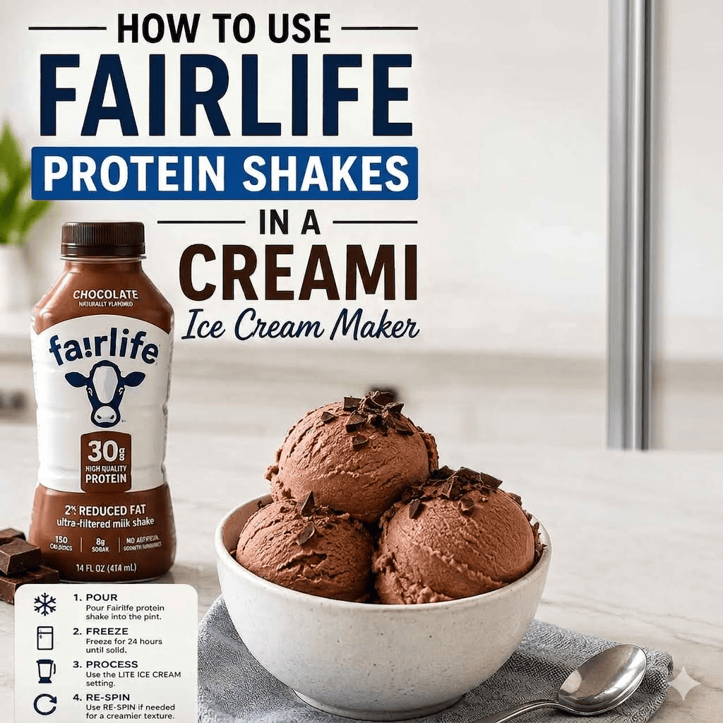 Fair life protein shake and ice cream